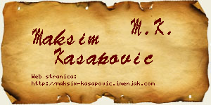 Maksim Kasapović vizit kartica